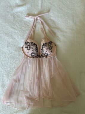 Victoria's Secret Pink Sheer Lace-Accented Babydoll